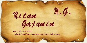 Milan Gajanin vizit kartica